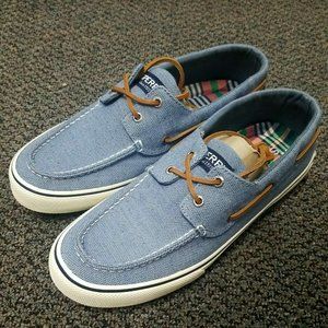 Sperry Top Sider Bahama II Casual 2-Eye Boat Shoes Men's 9M Canvas Blue STS22411
